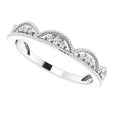 14K White 1/8 CTW Natural Diamond Stackable Ring