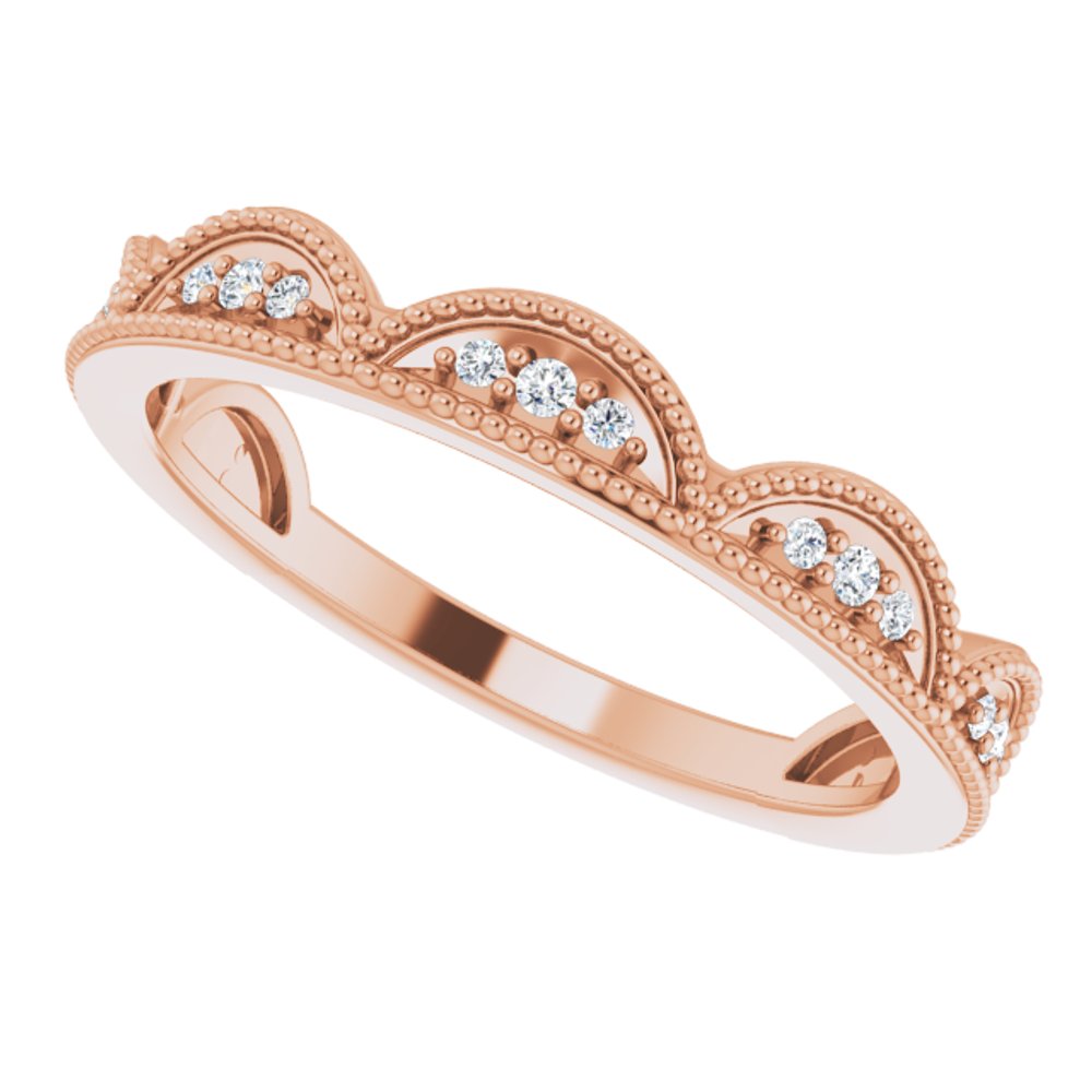 14K Rose Gold 1/8 CTW Natural Diamond Stackable Ring