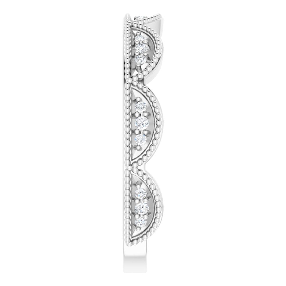 14K White 1/8 CTW Natural Diamond Stackable Ring