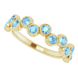 14K Yellow Gold Natural Aquamarine Bezel-Set Ring