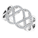14K White Gold 1/5 CTW Diamond Woven Ring