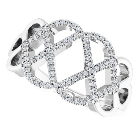 14K White Gold 1/5 CTW Diamond Woven Ring