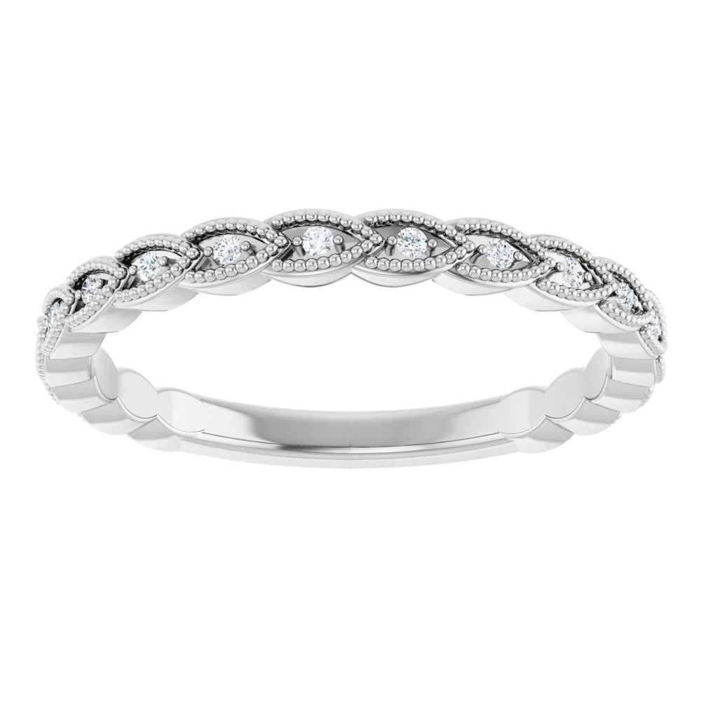 14K White .07 CTW Natural Diamond Anniversary Band