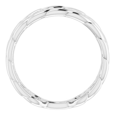 14K White Stackable Chain Link Ring