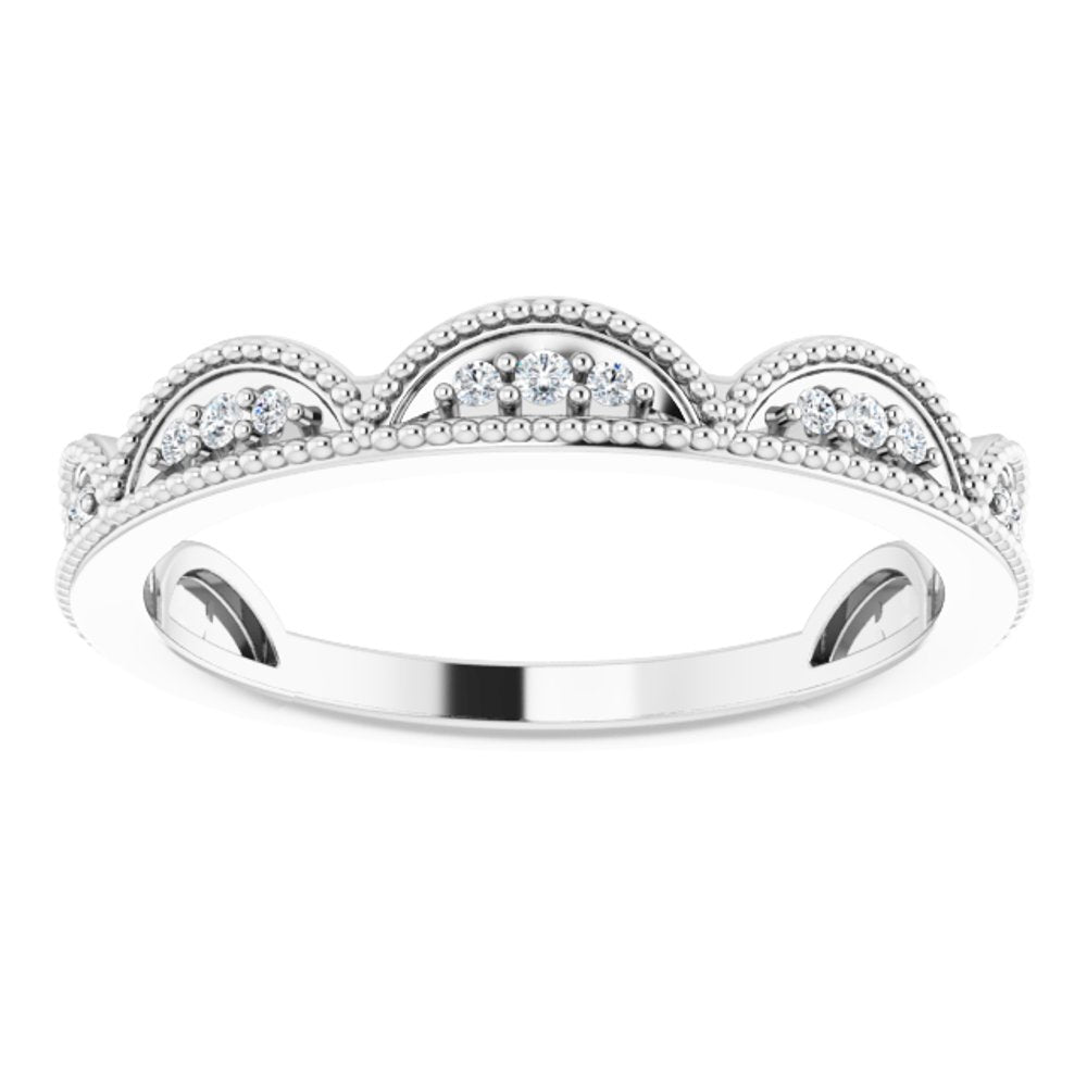 14K White 1/8 CTW Natural Diamond Stackable Ring
