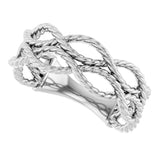 14K White Rope Ring