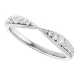 14K White Gold 1/5 CTW Natural Diamond Pinched Contour Band