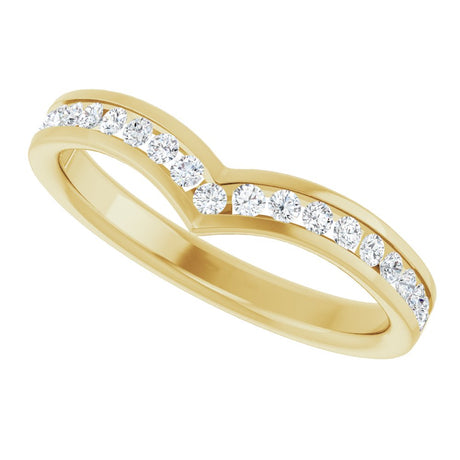 14K Yellow 1/4 CTW Natural Diamond Contour Band