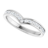 14K White 1/4 CTW Natural Diamond Contour Band