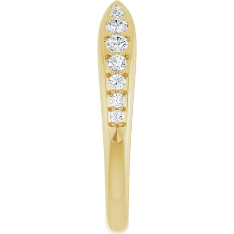 14K Yellow Gold 1/5 CTW Natural Diamond Pinched Contour Band