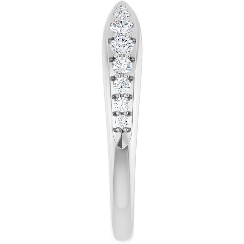 14K White Gold 1/5 CTW Natural Diamond Pinched Contour Band