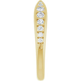 14K Yellow Gold 1/5 CTW Natural Diamond Pinched Contour Band