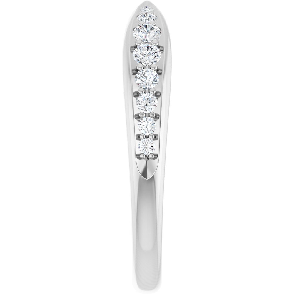 14K White 1/5 CTW Lab-Grown Diamond Pinched Contour Band