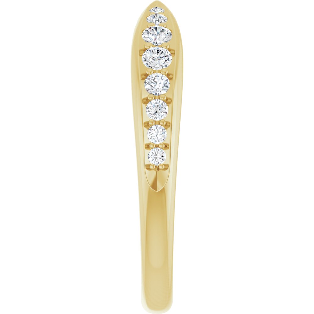 14K Yellow 1/5 CTW Lab-Grown Diamond Pinched Contour Band