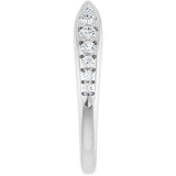 14K White 1/5 CTW Natural Diamond Pinched Contour Band