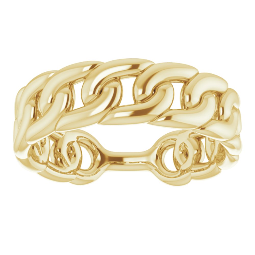 10K Yellow Stackable Chain Link Ring