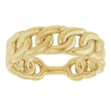 14K Yellow Gold Stackable Chain Link Ring