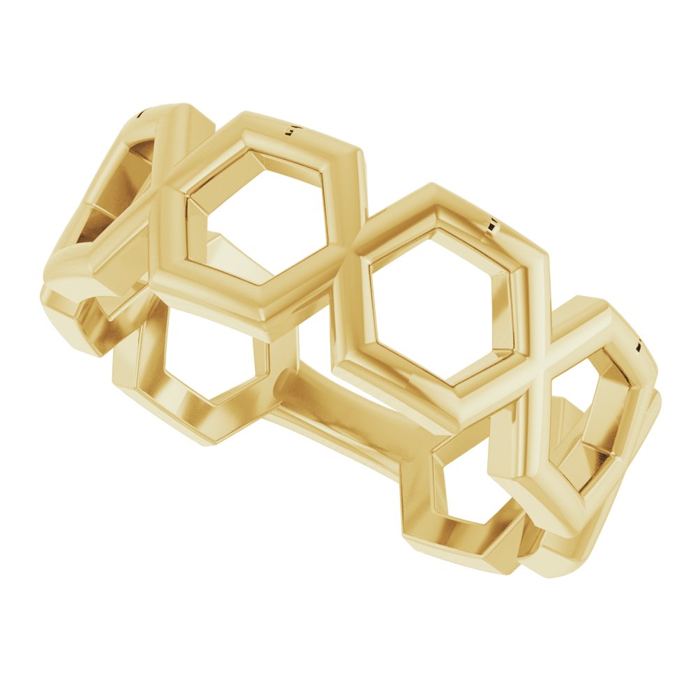 14K Yellow Geometric Ring