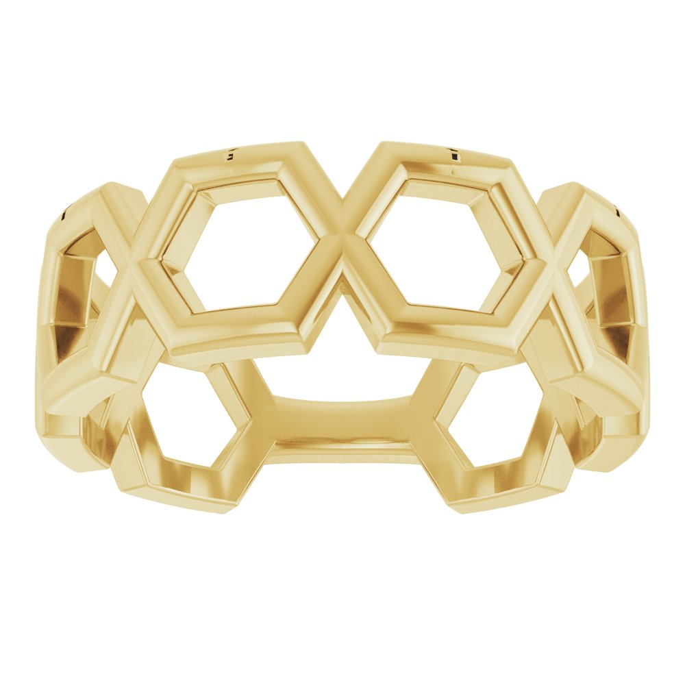 14K Yellow Geometric Ring