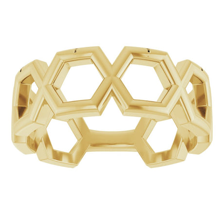 14K Yellow Geometric Ring