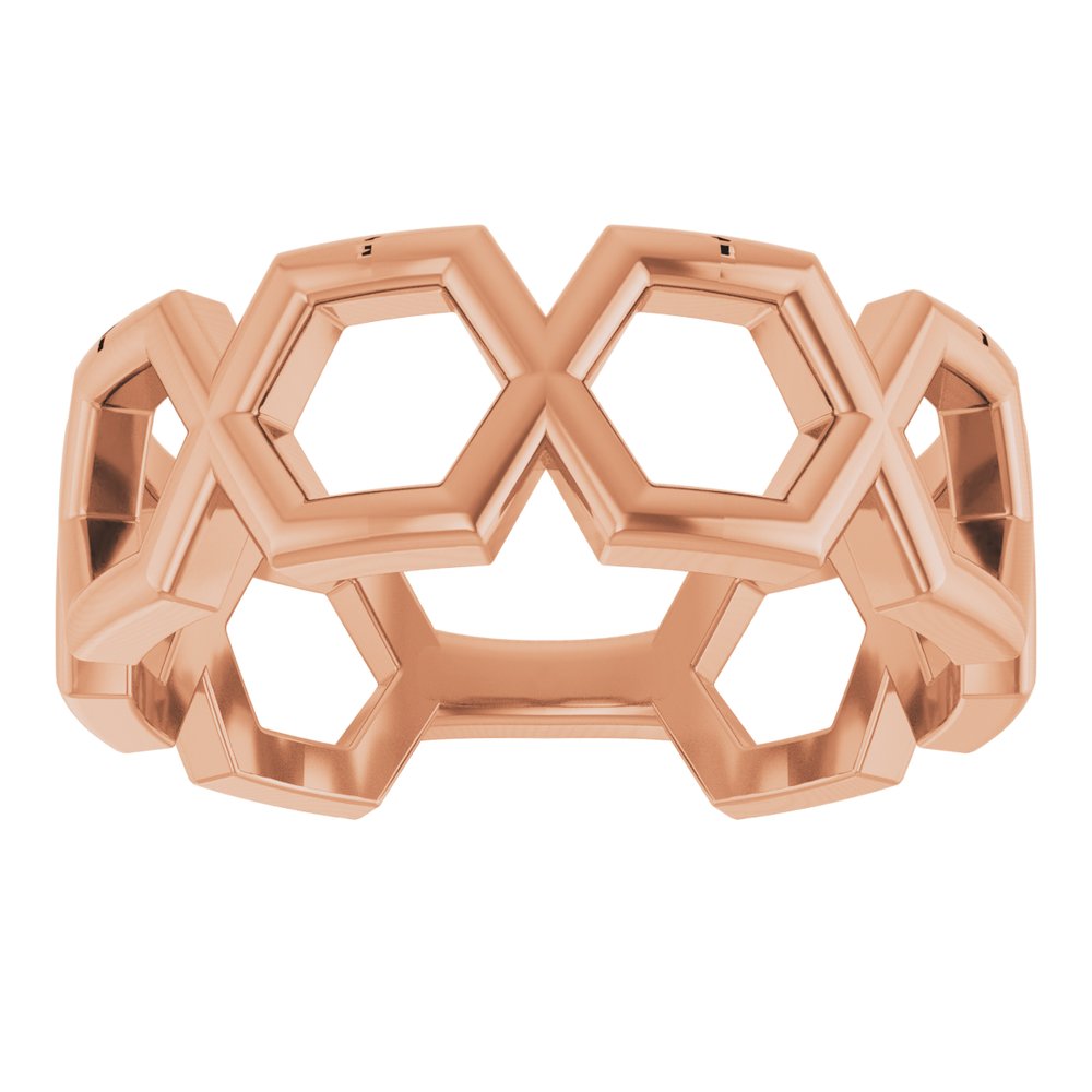 14K Rose Geometric Ring