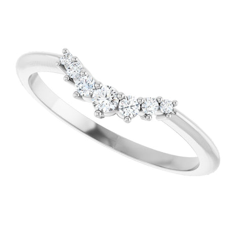 14K White 1/8 CTW Natural Diamond Contour Band