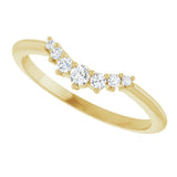 14K Yellow Gold 1/8 CTW Natural Diamond Contour Band
