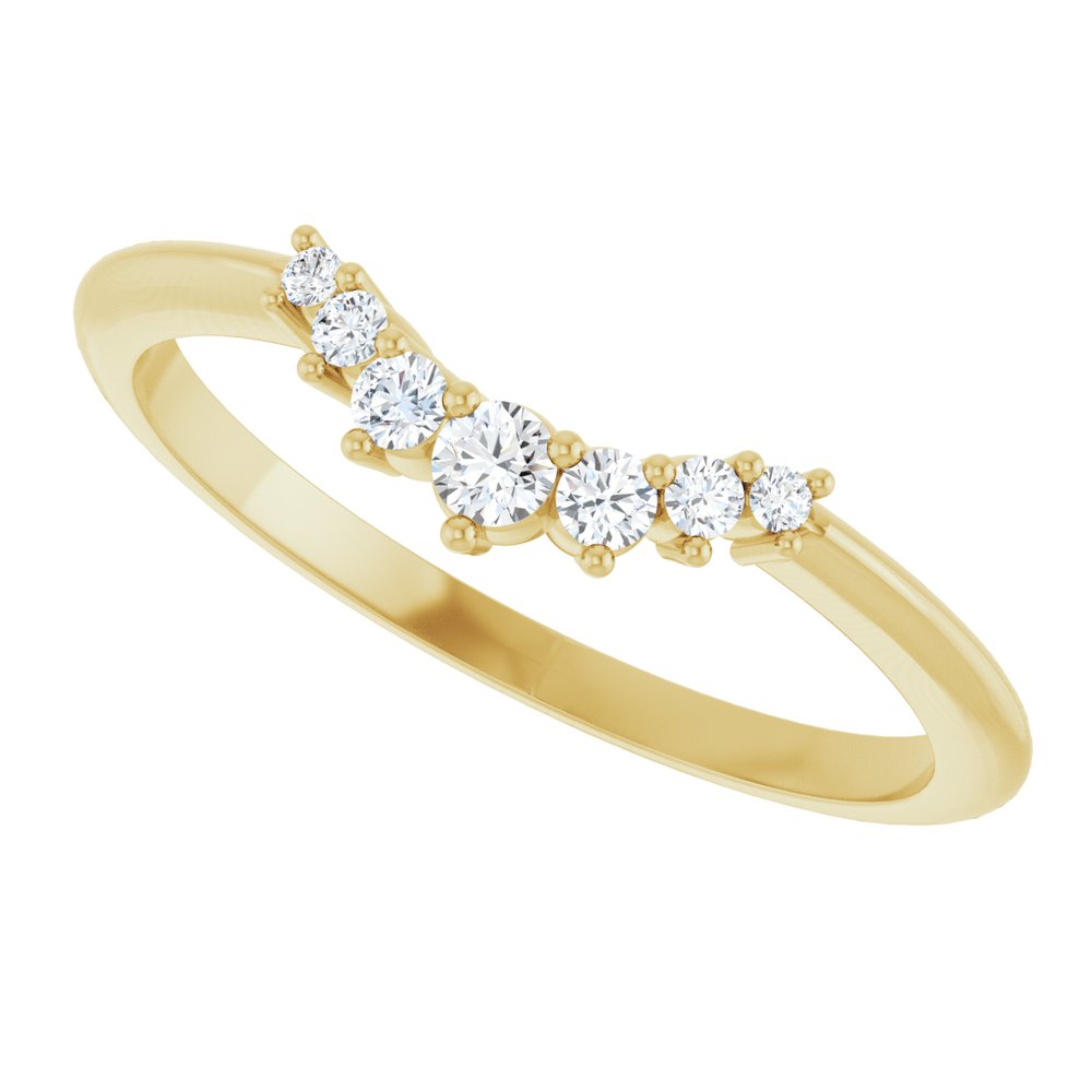 14K Yellow 1/8 CTW Natural Diamond Contour Band