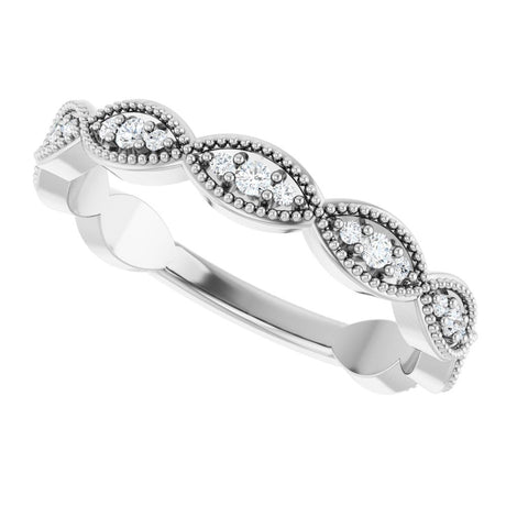 14K White Gold 1/5 CTW Natural Diamond Infinity-Inspired Anniversary Band