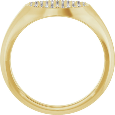 14K Yellow Gold 1/3 CTW Natural Diamond Signet Ring