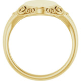 14K Yellow Gold Oval Signet Ring