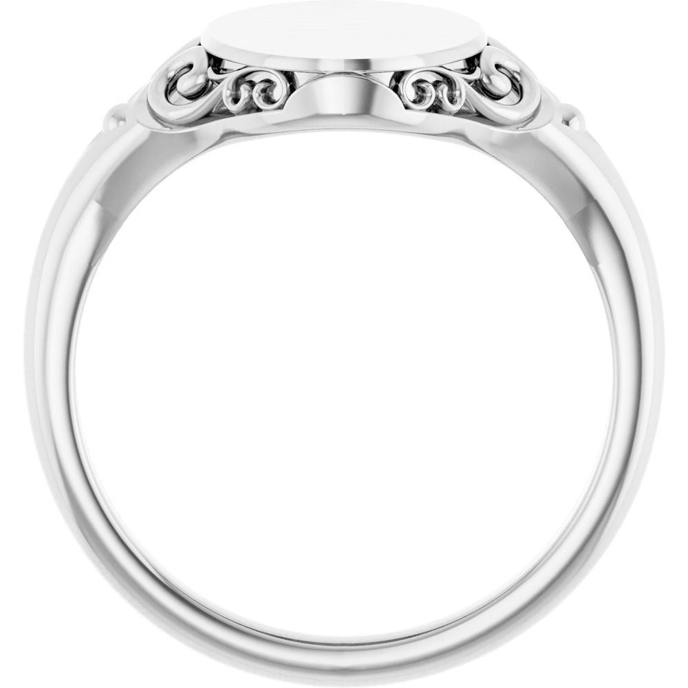 Sterling Silver Oval Signet Ring