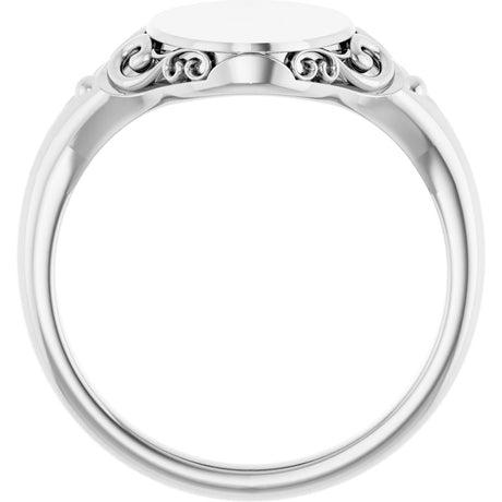 Sterling Silver Oval Signet Ring
