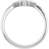 14K White Gold 1/8 CTW Natural Diamond Contour Band