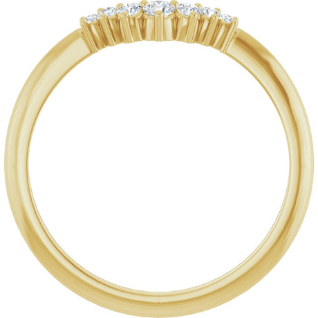 14K Yellow Gold 1/8 CTW Natural Diamond Contour Band