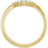 14K Yellow 1/8 CTW Natural Diamond Contour Band