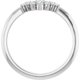 Platinum 1/8 CTW Natural Diamond Contour Band