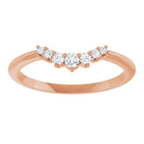 14K Rose 1/8 CTW Natural Diamond Contour Band