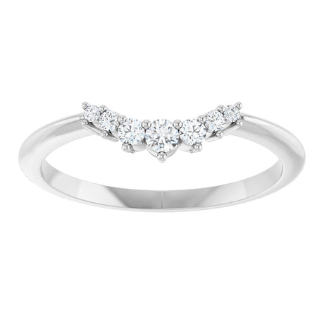 14K White Gold 1/8 CTW Natural Diamond Contour Band