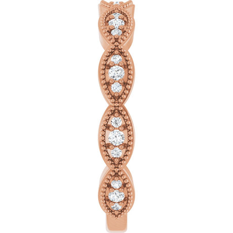 14K Rose Gold 1/5 CTW Lab-Grown Diamond Infinity-Inspired Anniversary Band