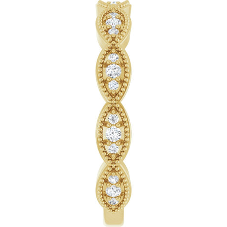 14K Yellow Gold 1/5 CTW Lab-Grown Diamond Infinity-Inspired Anniversary Band