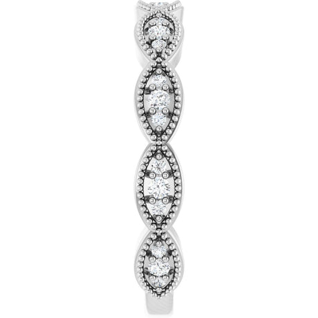 14K White Gold 1/5 CTW Natural Diamond Infinity-Inspired Anniversary Band