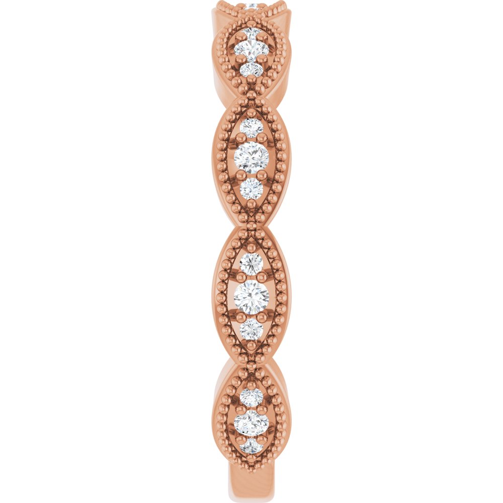 14K Rose Gold 1/5 CTW Lab-Grown Diamond Infinity-Inspired Anniversary Band