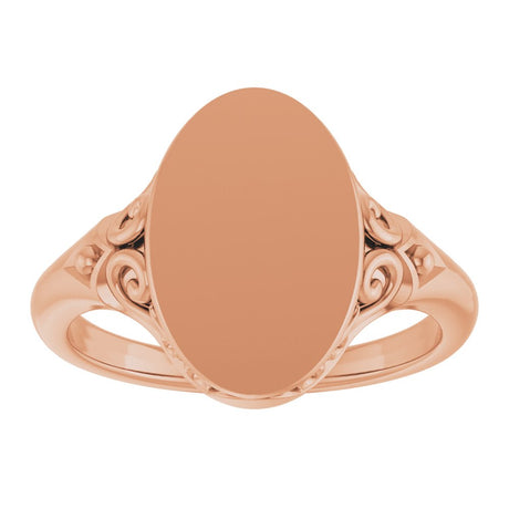 14K Rose Gold Oval Signet Ring