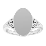 Sterling Silver Oval Signet Ring