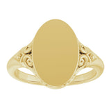 14K Yellow Gold Oval Signet Ring