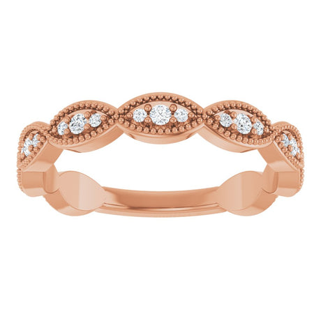 14K Rose Gold 1/5 CTW Lab-Grown Diamond Infinity-Inspired Anniversary Band