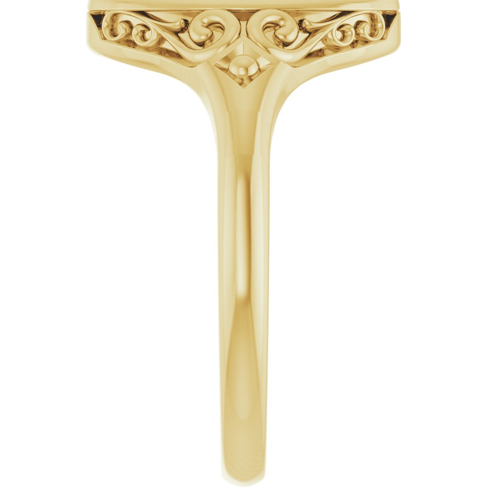 14K Yellow Gold Oval Signet Ring