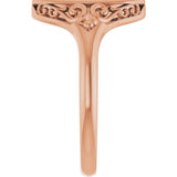 14K Rose Oval Signet Ring