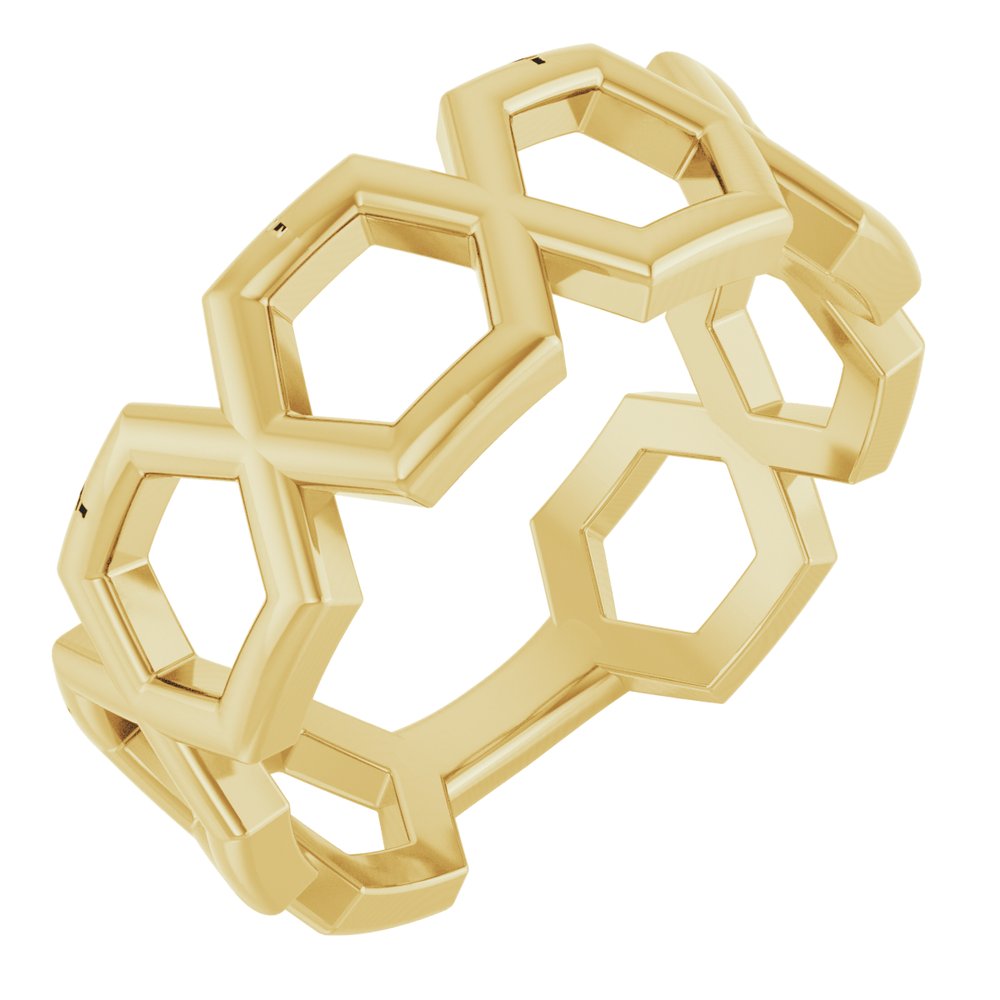 14K Yellow Geometric Ring